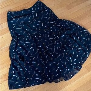 Boden Midnight Blue Floral Midi Skirt